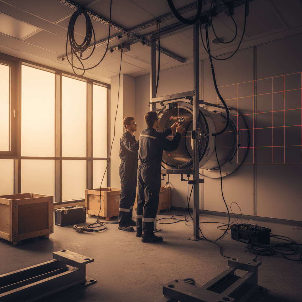 Medical equipment installation in progress at hospital