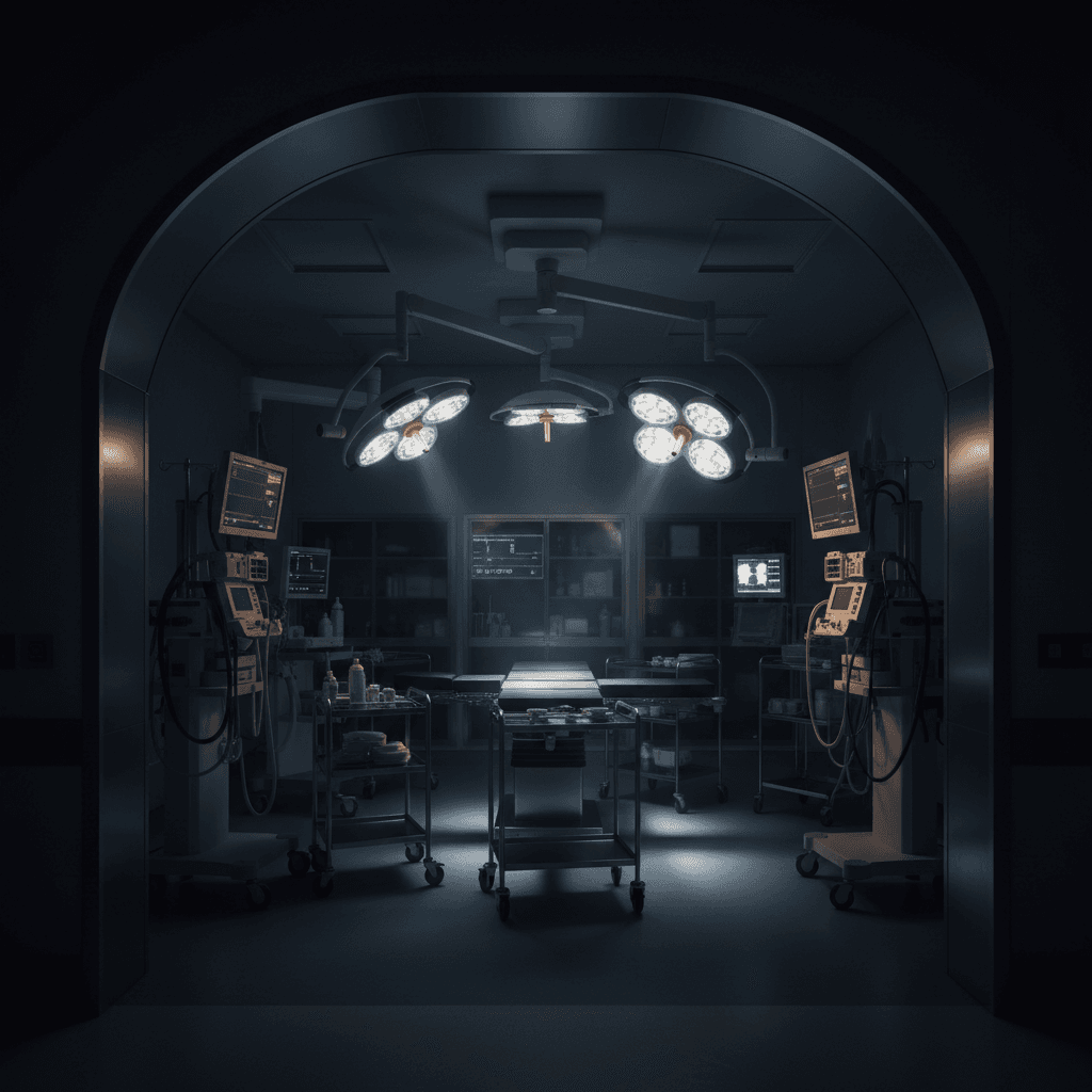 Fully equipped hospital operating room installation