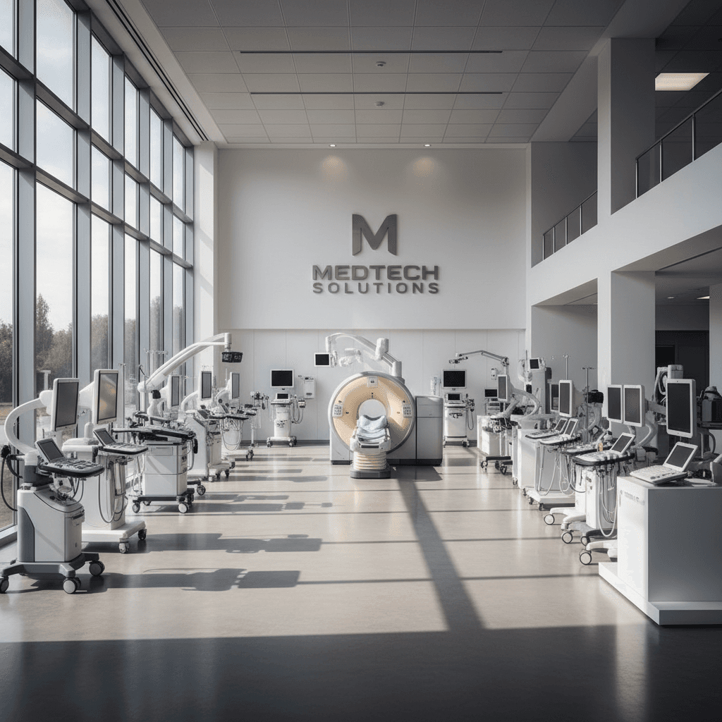 Comprehensive range of hospital medical equipment on display