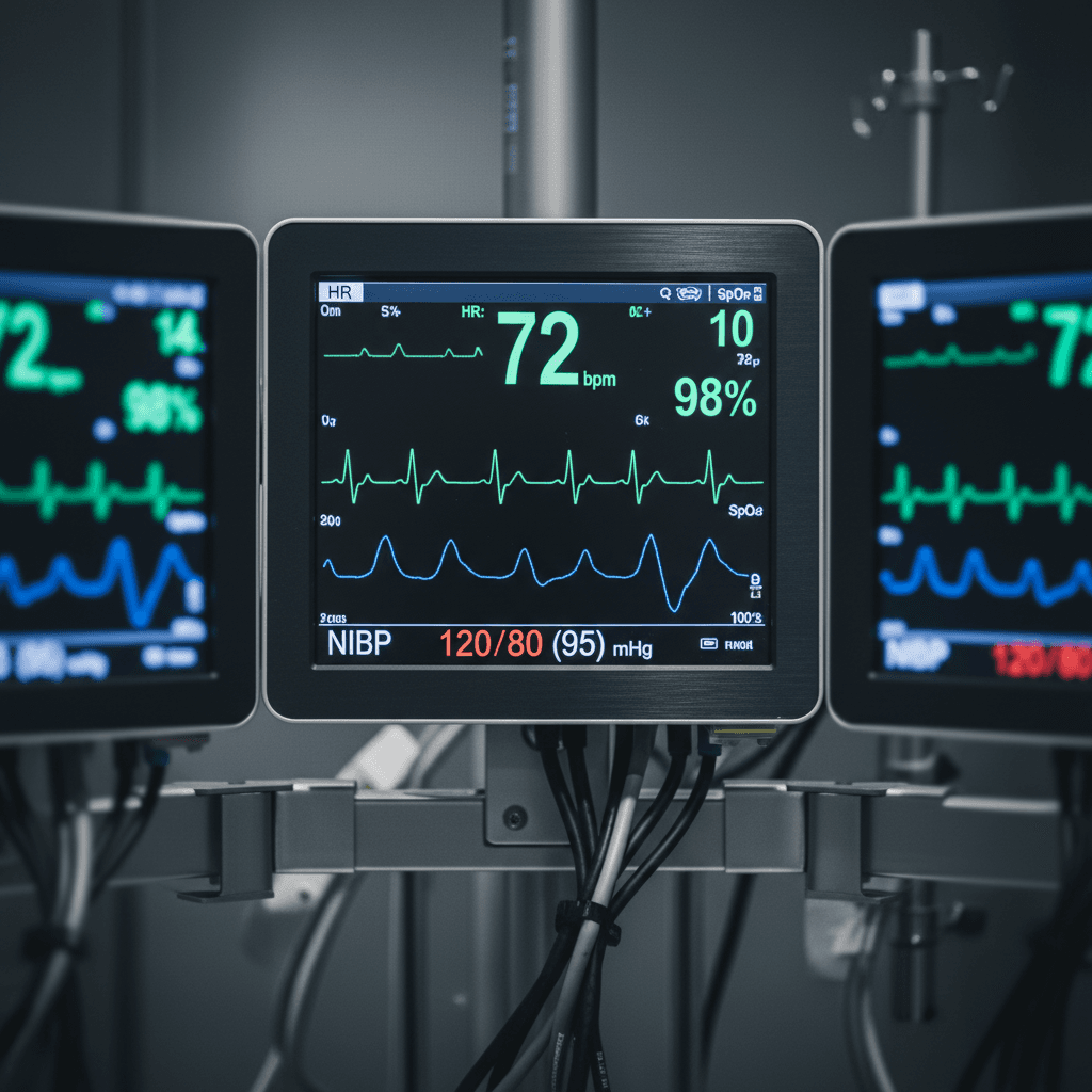 Patient monitoring system with vital signs display
